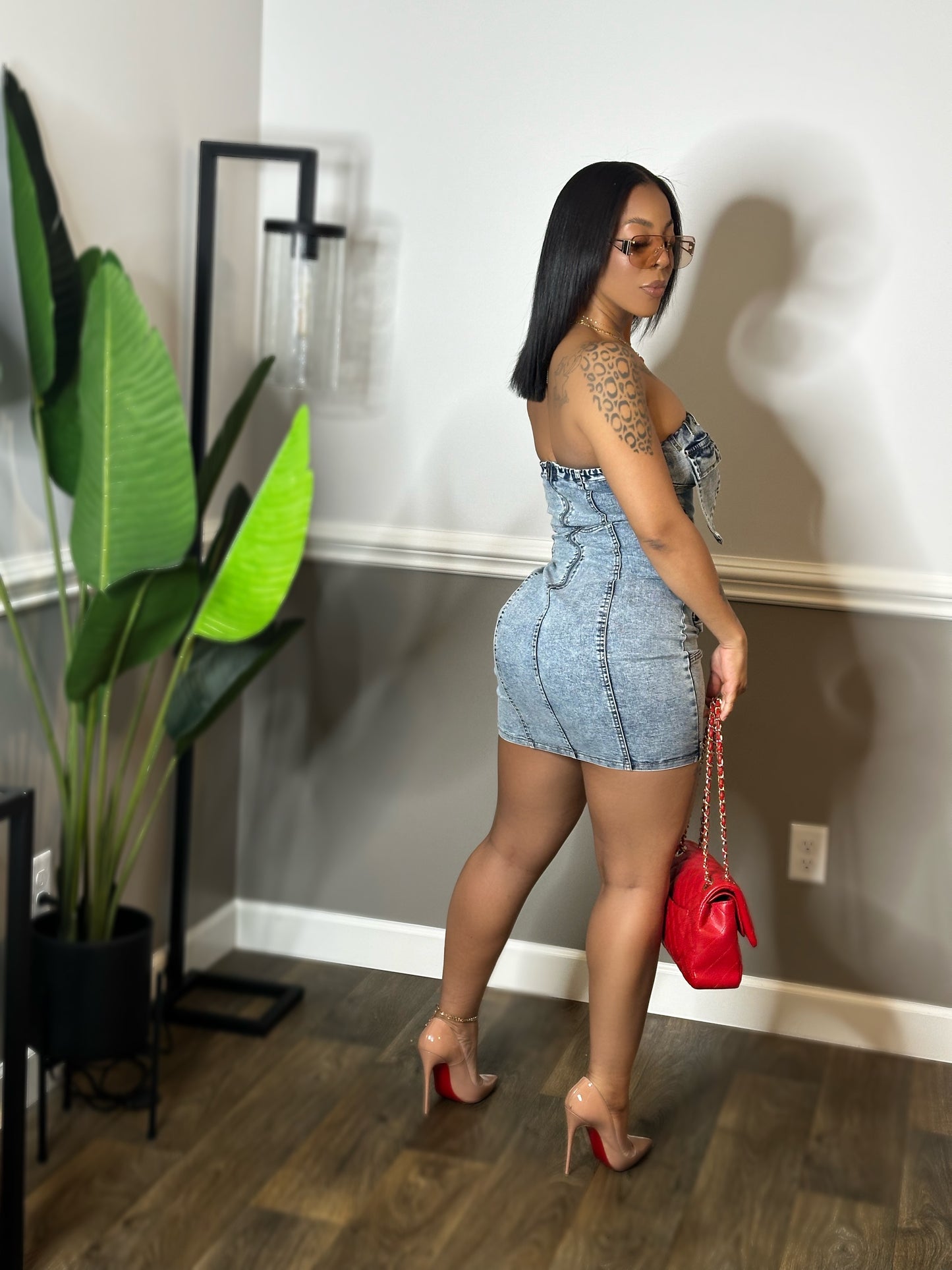 Patch Pocket Jean Dress