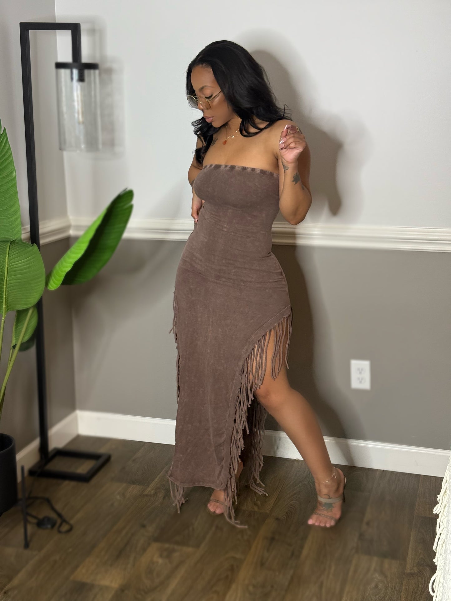 Finessed Fringe Dress