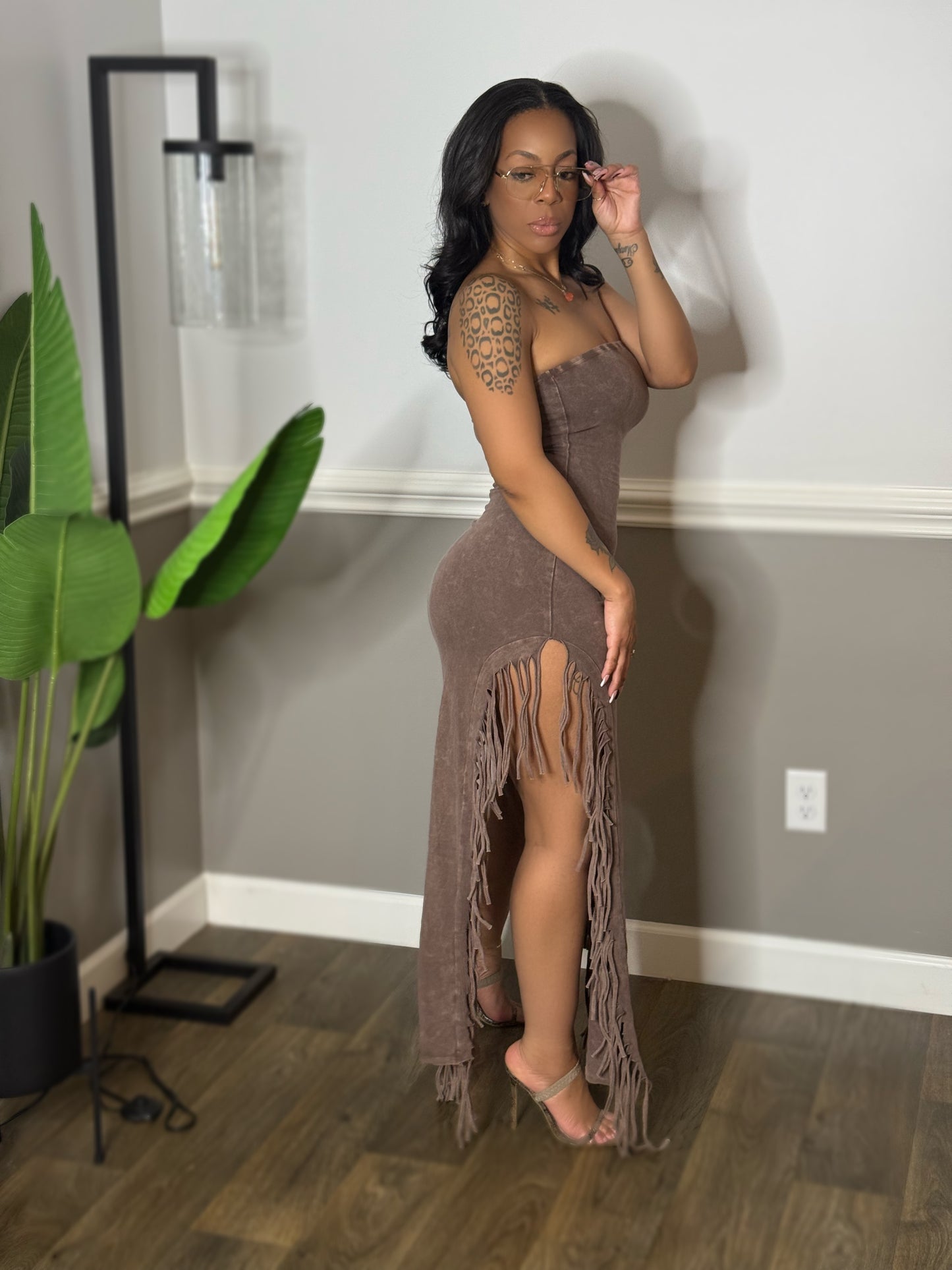 Finessed Fringe Dress