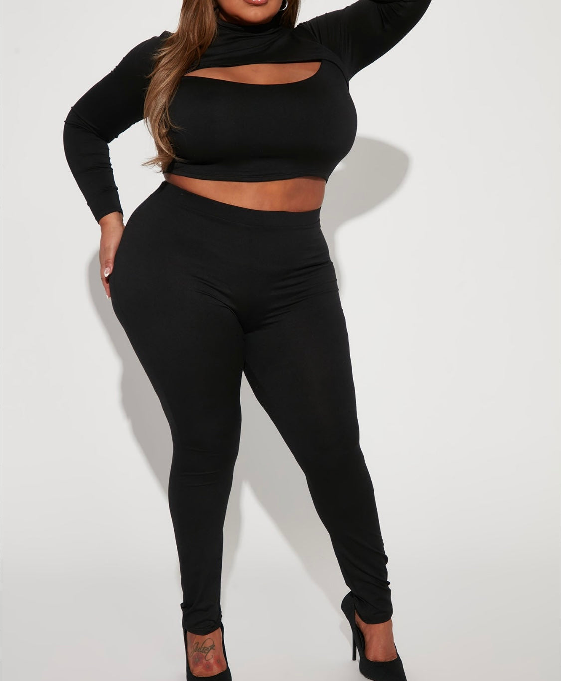 Not Too Much Leggings Set (black)