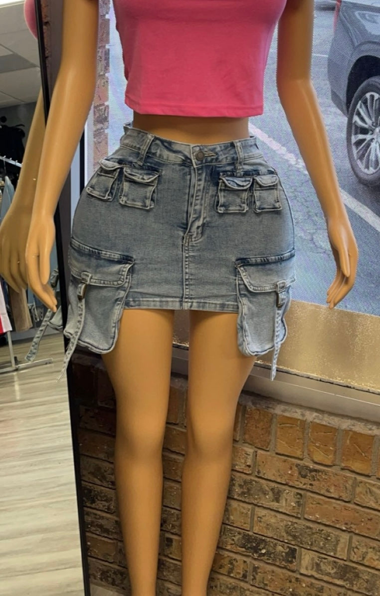 Bria Denim Mini Skirt