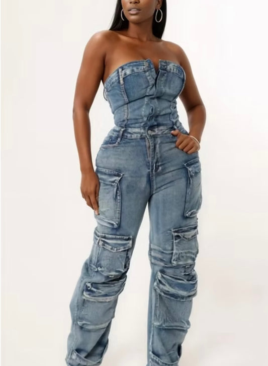 Just My Style Denim Jumpsuit